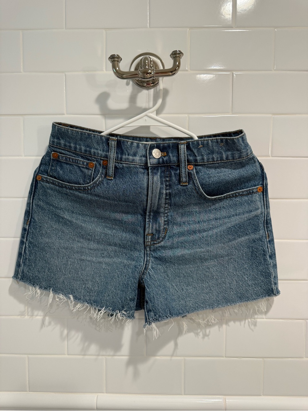 Madewell Medium Blue Denim Cutoff Shorts